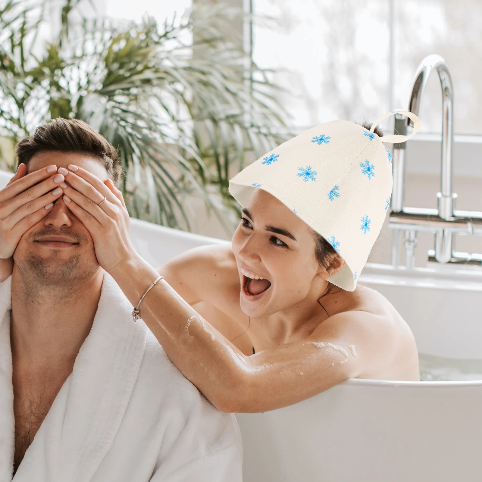

2Pcs Sauna Bathing Hats Felt Steam Room Cap Microfiber Hair Towel for Women Men Bath Spa Accessories Household Supplies