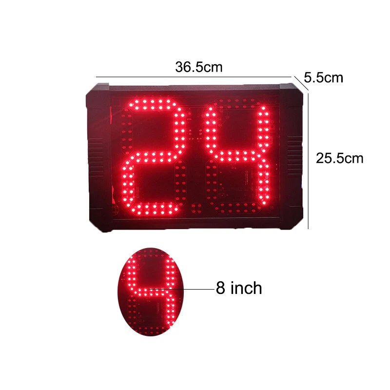 Basketball Game Time Countdown Timer, Portable Shot Clock with Buzzer and Remote, 8 \'\', 12, 24 Seconds