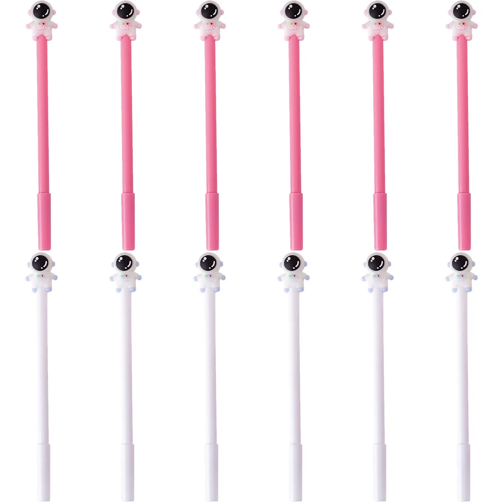 

12Pcs Gel Ink Writing Pens Cartoon Astronaut Design Comfortable Ergonomic Pens for Students Office School
