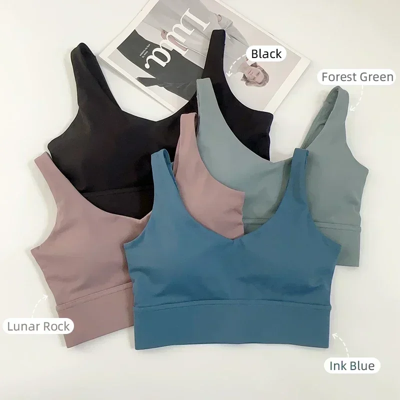 

Женский спортивный бюстгальтер для йоги, однотонный сексуальный широкий бретельки, удобное спортивное нижнее белье для бега, спортивный жилет для спортзала на открытом воздухе ️