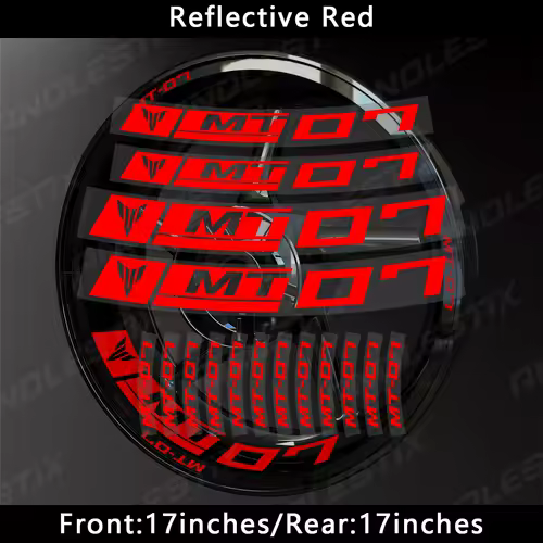 AnoleStix Reflective Motorcycle Wheel Sticker Hub Decal Rim Stripe Tape For YAMAHA MT-07 MT07 - Image 2