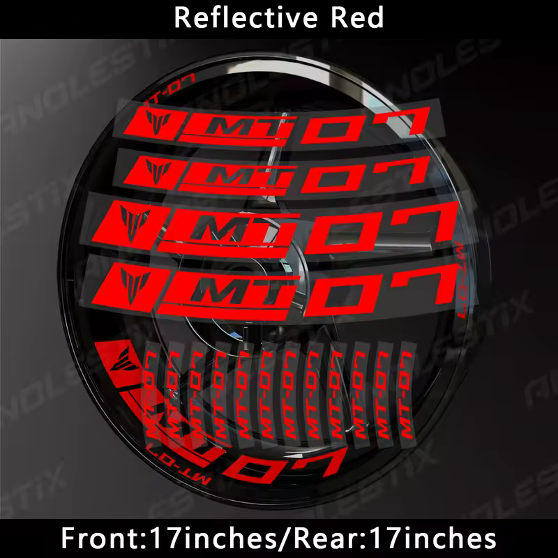 AnoleStix Reflective Motorcycle Wheel Sticker Hub Decal Rim Stripe Tape For YAMAHA MT-07 MT07 - Image 2