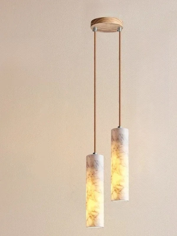 Lámpara colgante LED moderna de mármol, lámpara colgante simple LED, lámpara de araña de lujo para restaurante, iluminación interior para dormitorio y mesita de noche