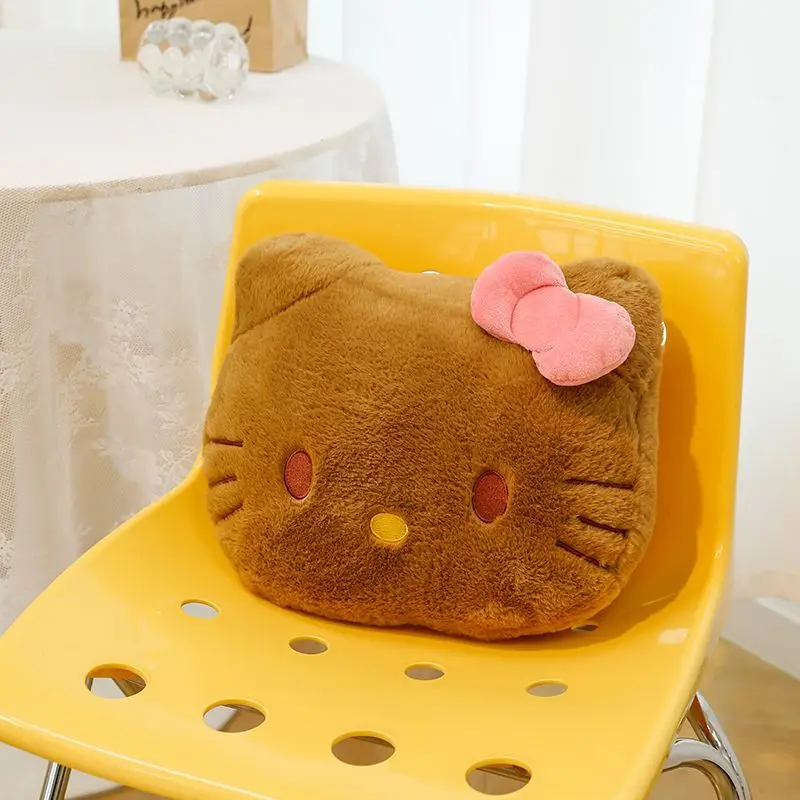 Cute Hello Kitty Plush Toy Dolls Tan Fluffy Pillows Cute Bedhead Cushion Doll High Beauty Cute Soft Cozy Car Seat Cushion