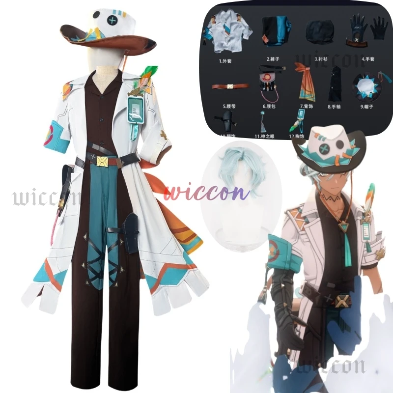 

Anime Ifa Cosplay Game Genshin Impact Costume New Role Ifa Wig Uniform Hat Outfit Set Halloween Party Play Clothing for Men