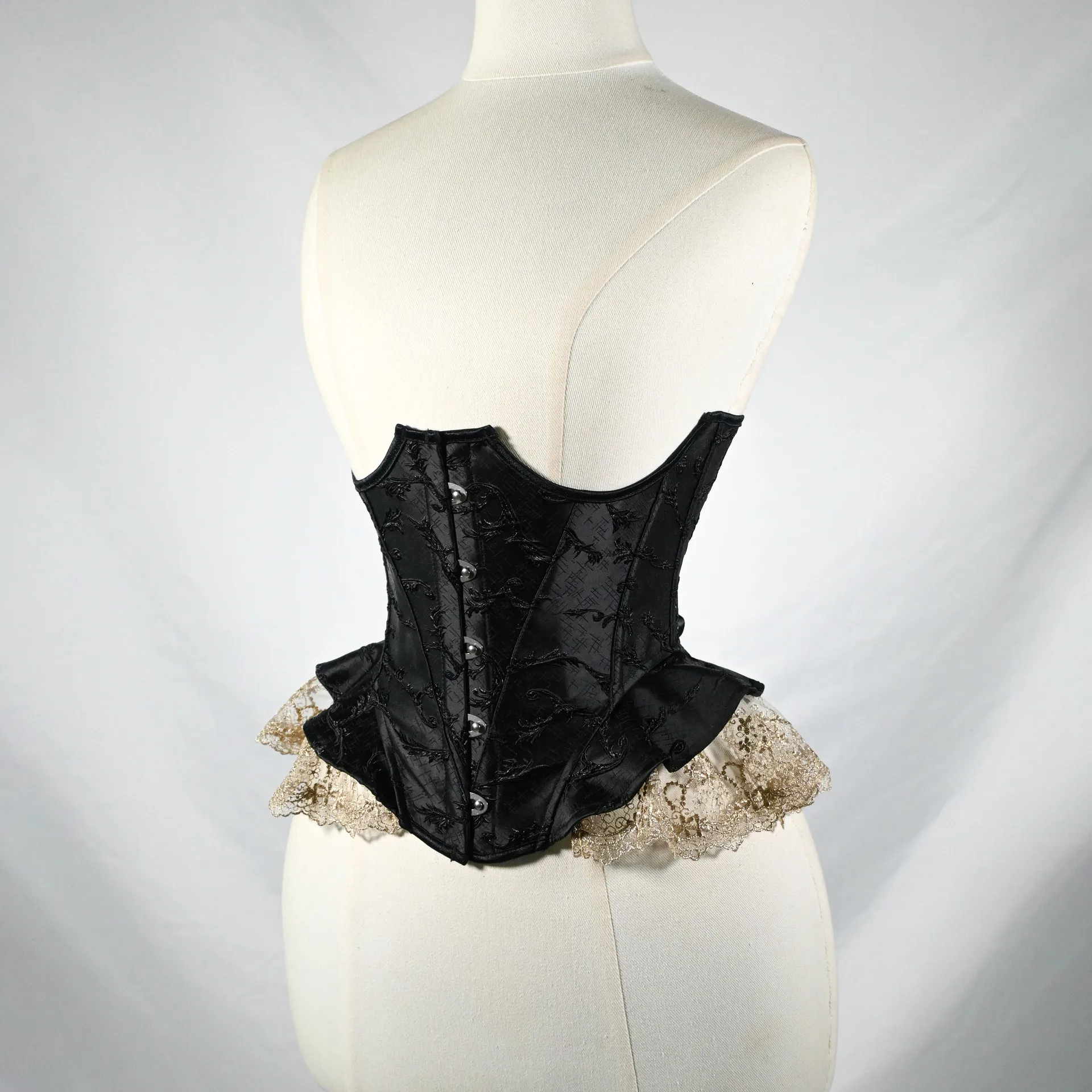 

Sexy Underbust Corset for Women White Black Belt Gothic Vintage Embossed Waist Trainer Slimming Bustiers Lace Up Shaperwear