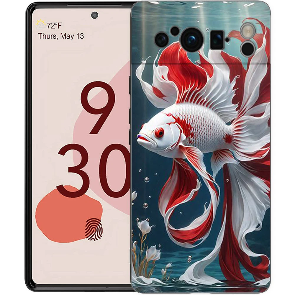 Cartoon Fish Phone Case Cover for Google Pixel 8 7 6 7A 6A Pro 5G Shockproof Silicone Soft 8 Pro 5G Shell Capas Coque Fundas Bag