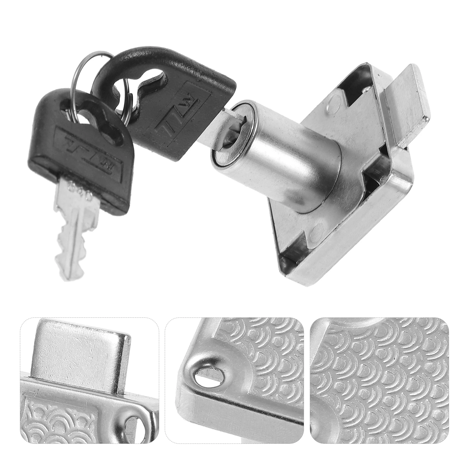 

Drawer Lock Square Tongue Cabinet Door Locks with Key for Drawers Heavy Safety Silver