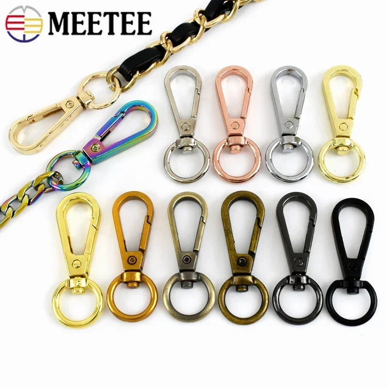 

5-50Pcs Meetee 13mm Carabiner Metal Buckles Dog Collar Lobster Clasp Bag Strap Connect Buckle KeyChain Hook Hardware Accessory