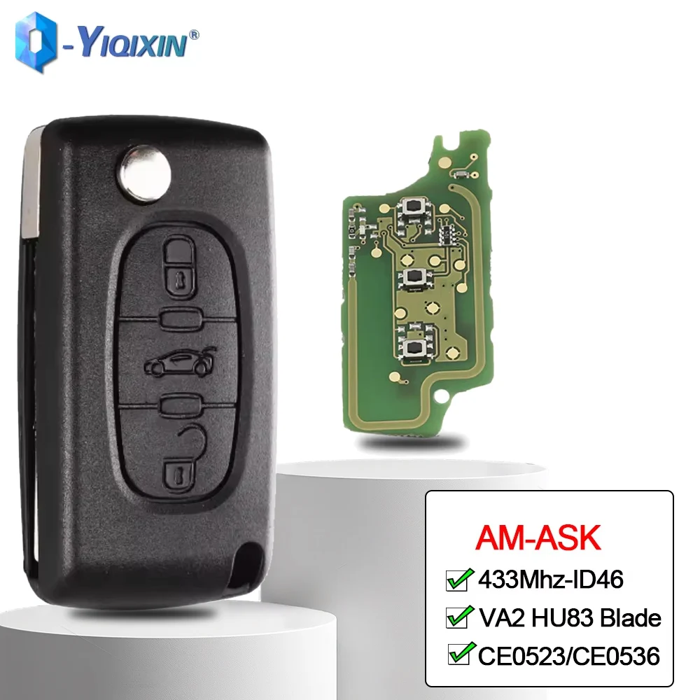 

3 Button Filp 433MHz ID46 PCF7961 Chip Remote Car Key For Citroen C4 C5 C6 C8 Xsara Berlingo Picasso For Peugeot 107 207 307 308