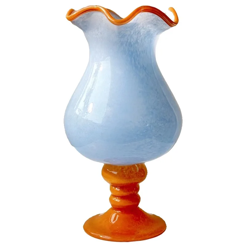 

Glazed advanced art glass flower ware Fenton flower arrangement decorative vase