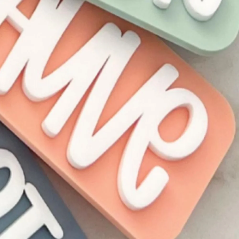 Personalized Double Layer Acrylic Pet Name Tag Custom 3D Raised Letter Dog Cat ID Tag Floral Rectangle Puppy Collar Anti-Lost Na
