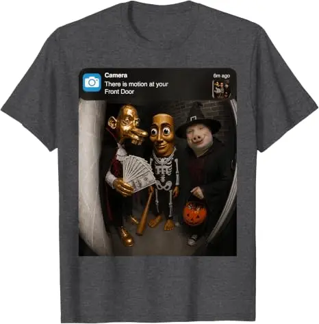 Tung Sahur Neegy Meme Doorbell John Pork Halloween-Kostüm Premium Weiches Baumwoll-T-Shirt Y2k Joke Brainrot Crew Persönlichkeitskleidung – Detail 14