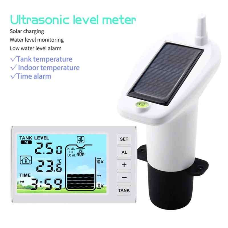 

A02F-Ultrasonic Level Sensor, Water Liquid Depth Level Meter Sensor Liquid Level Sensor With Temperature Display LED Display
