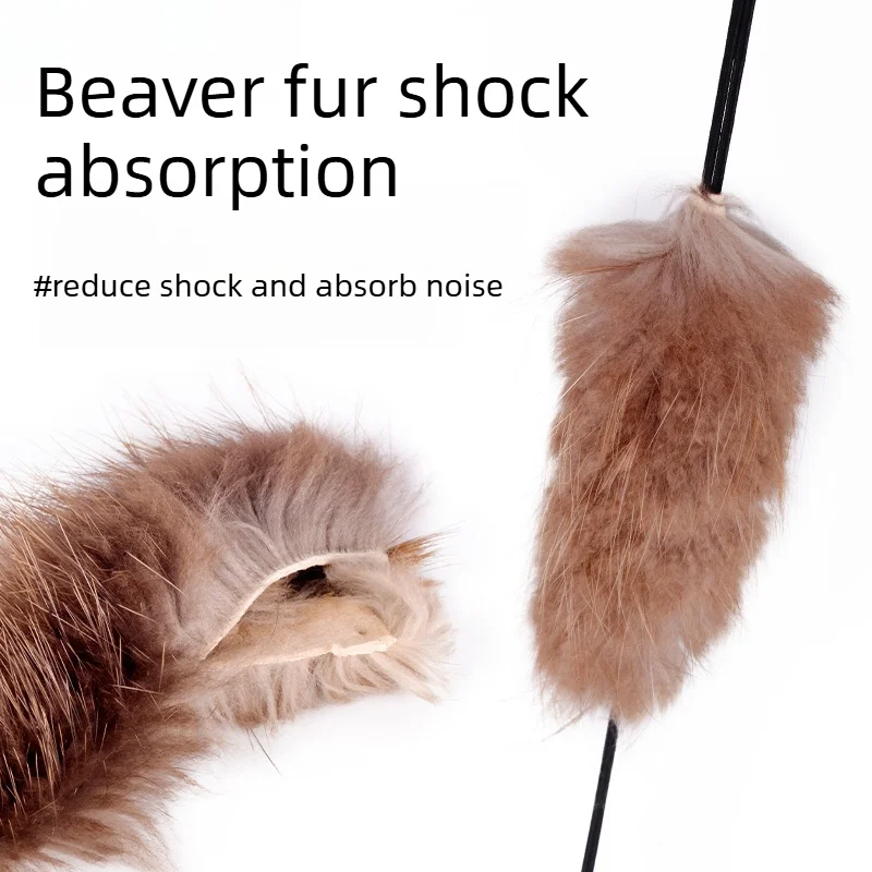 Beaver Fur Archery Bow String American Traditional Recurve Bow Dampener for Competitive Target Shooting Practice