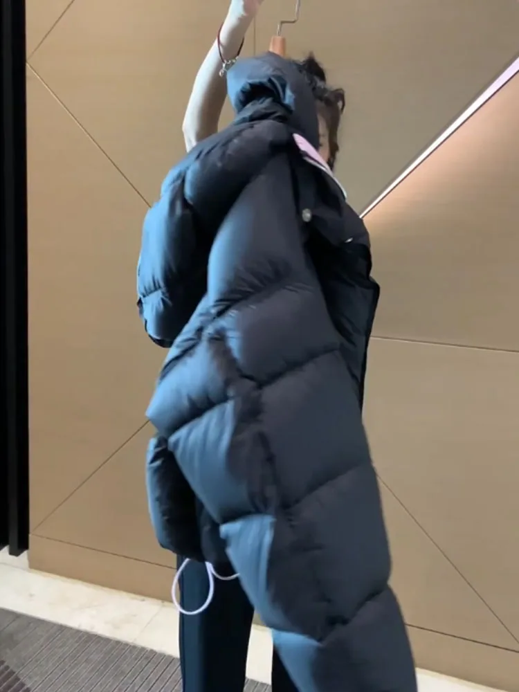 Sli ort Bla Women's down Jaet Korean Faion Warm Thi Outerwear Bread Sle Winter Coat Commute Sle Polyester F...