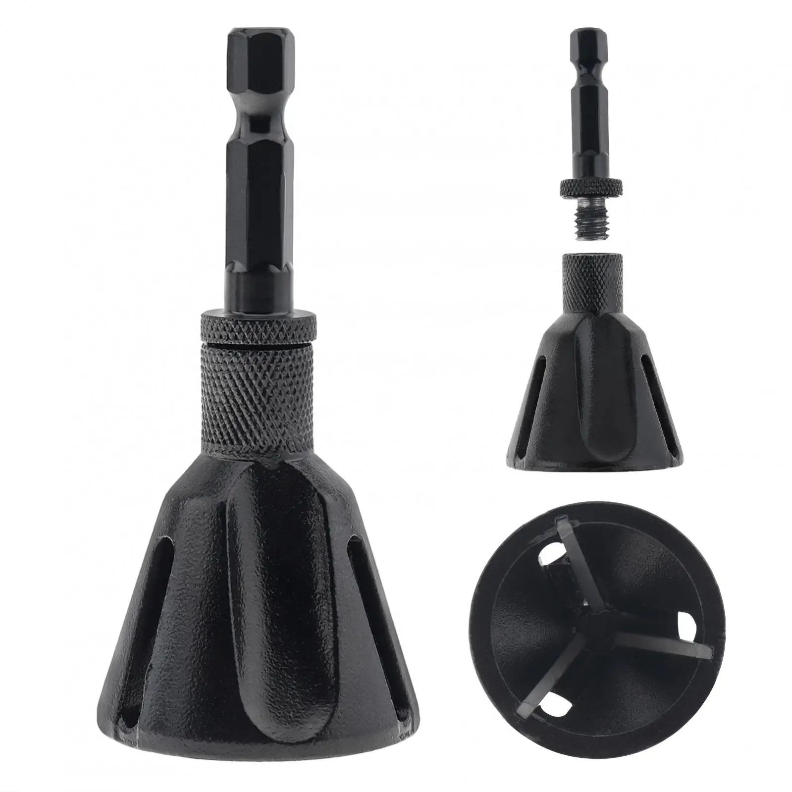 v2pcs 5-25mm HSS Hex Shank Deburring Tool for Metal Bolt Thread Repair with Quick Release Shank, Chip Discharge Port