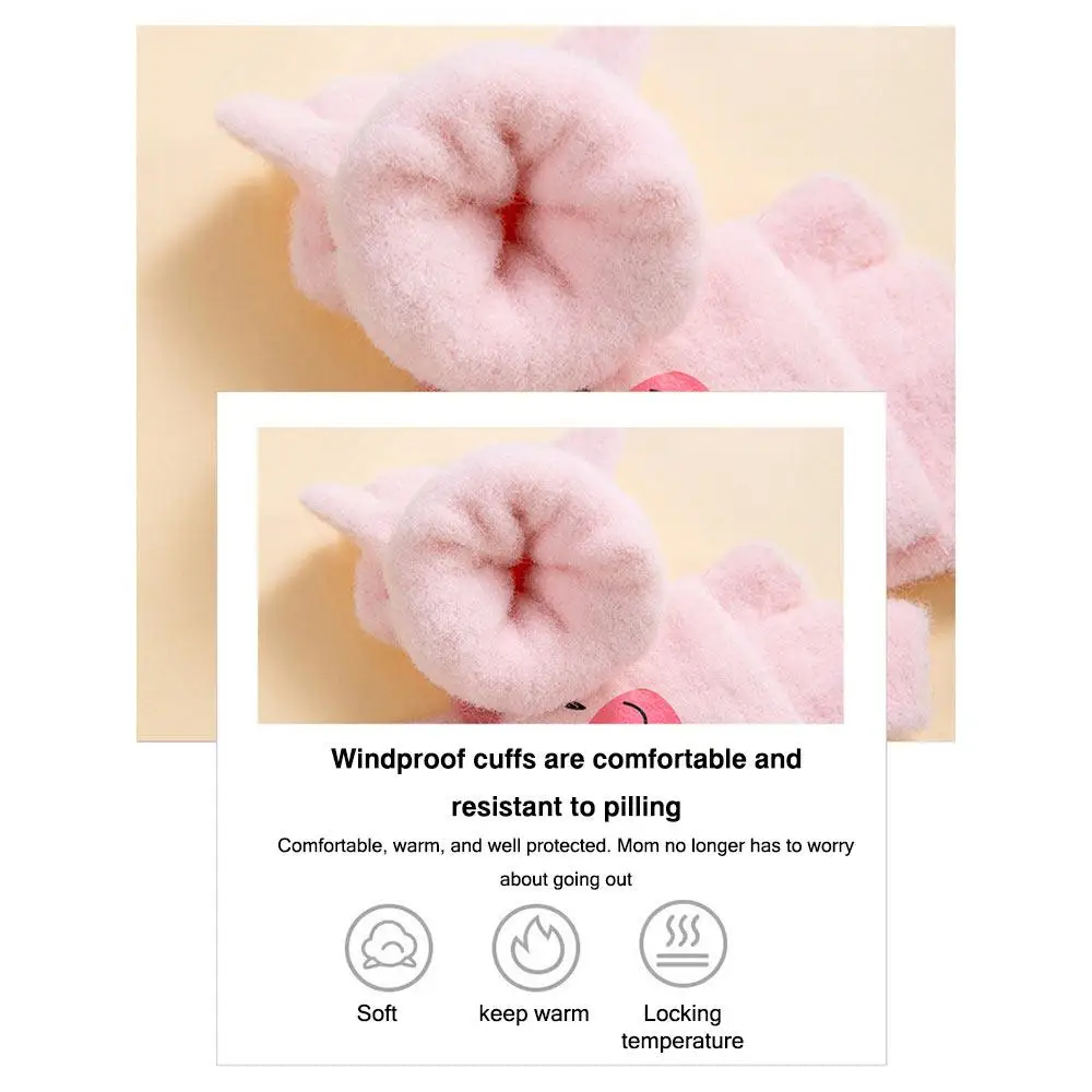 Милые детские зимние перчатки с капибарой, утепленные норковые флисовые теплые вязаные варежки, рождественские подарки с героями мультфильмов для мальчиков и девочек