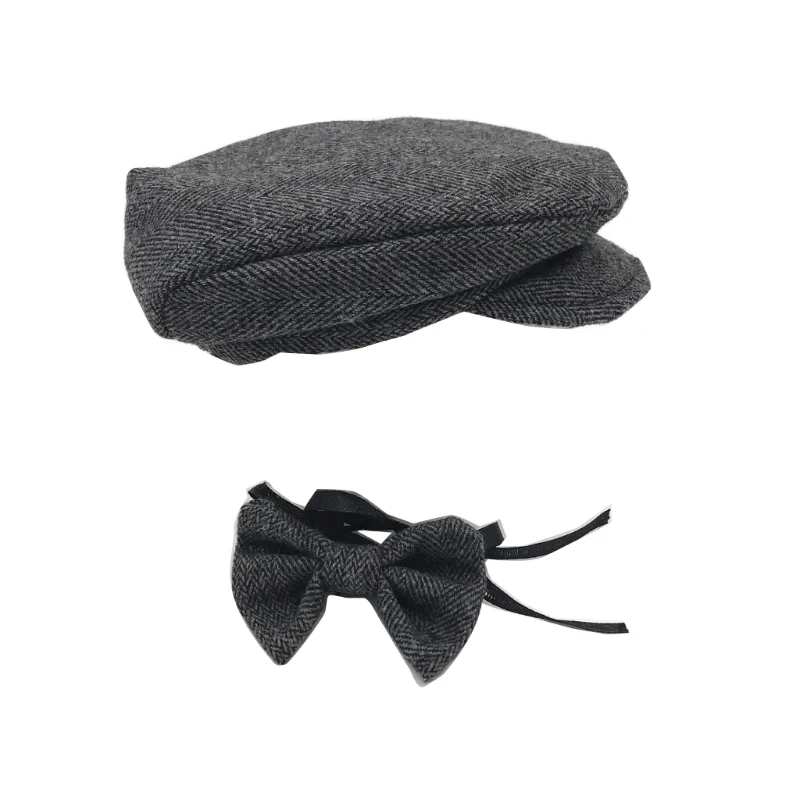 Newborn Photography Props Infant Baby Boy Hat Tie Photo  Gentleman Outfits