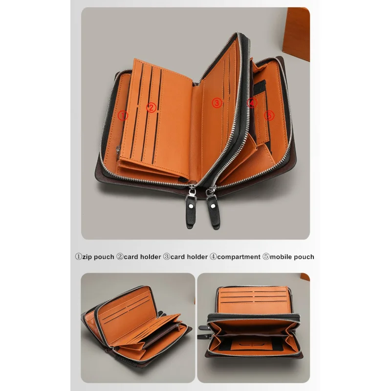 Men's Clutch Bag Handbag Long Wallet Moneybag Large Capacity Multi Card Holders Billfold Business