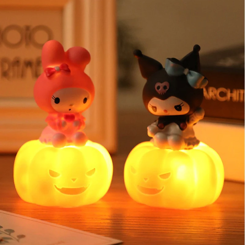 Cute Cartoon Anime Doll Halloween Pumpkin Night Light Creative Lighted Cake Decoration Baking Doll Ornaments Birthday Gifts