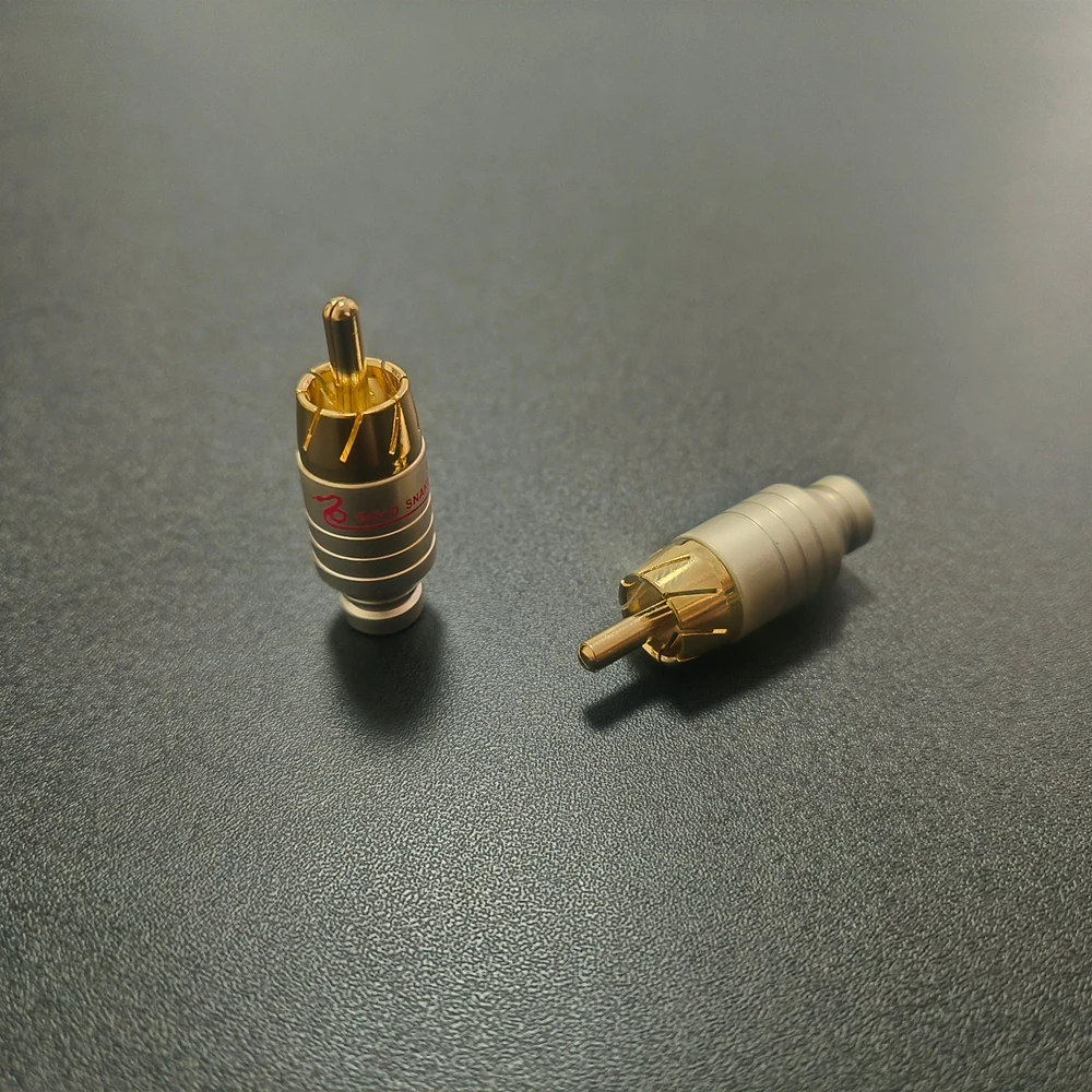 4 Stück 4mm Männlicher Audio-Video-Steckverbinder Vergoldeter Adapter für Kabel DIY Gold Snake RCA-Stecker HIFI Vergoldetes Audiokabel RCA – Detail 5