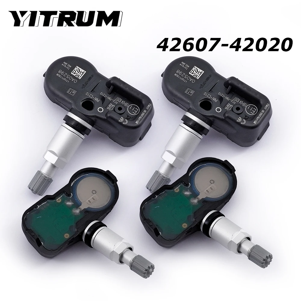 

Датчик TPMS YITRUM 42607-42020 для Toyota Avensis Prius Yaris Rav4 Corolla Lexus LS460 GS300h IS200h RX200t GX460 CT200h, 4 шт.