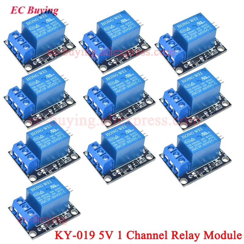 10 шт./1 шт. 5 В 1-канальный релейный модуль KY-019 односторонний триггер высокого уровня плата управления щит для Arduino Electronic