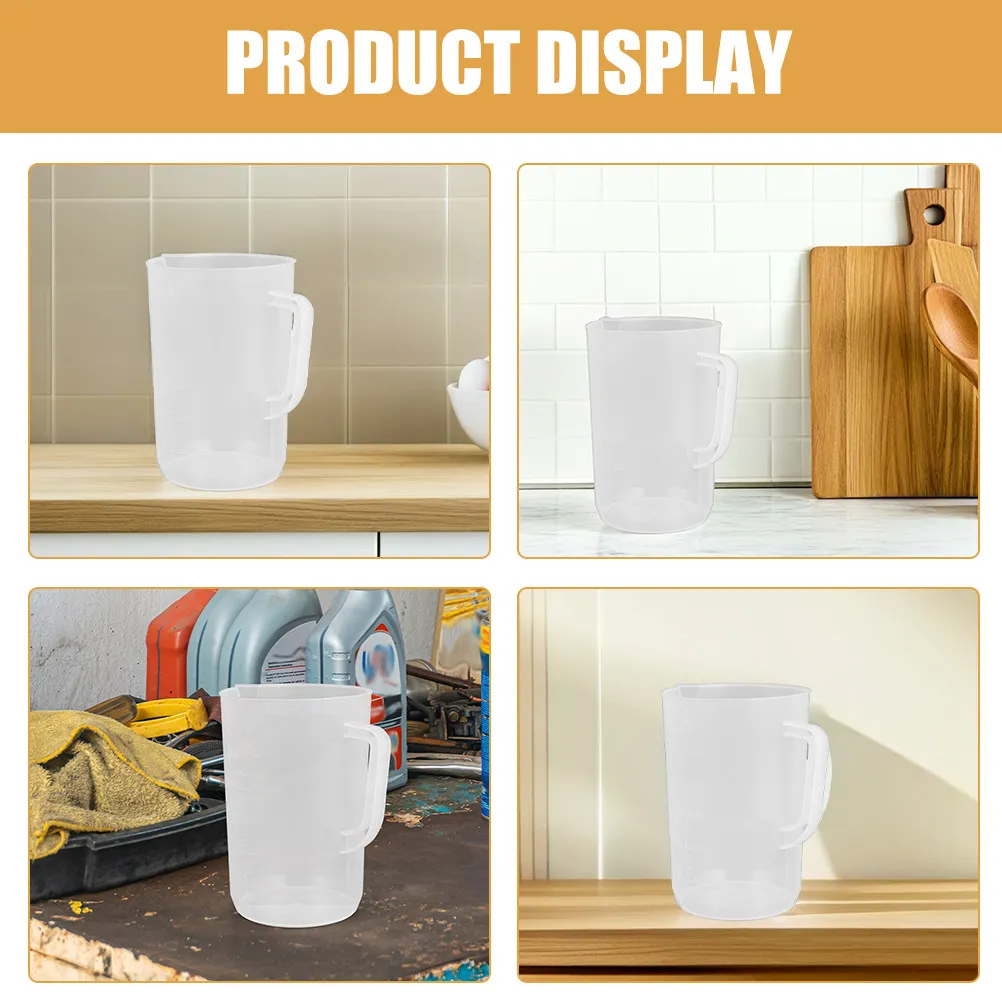 2Pcs Large Capacity 3000Ml Graduated Plastic Measuring Cup for Oil Dispensing Engine Transmission Fluid Automotive Repair Garage