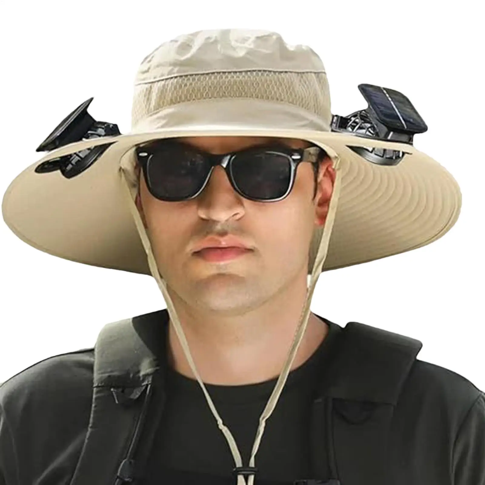 

Solar Fan Sun Hat Outdoor Sun Hat With Solar Fans Breathable Waterproof Bucket Caps Headwear For Women Men Beach Camping