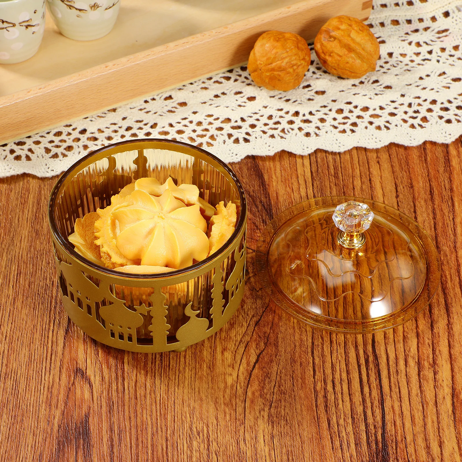 صينية وجبات خفيفة أنيقة للعيد، طبق معدني لتقديم الطعام في رمضان للحلوى والفواكه المجففة والشاي وحفلات الزفاف