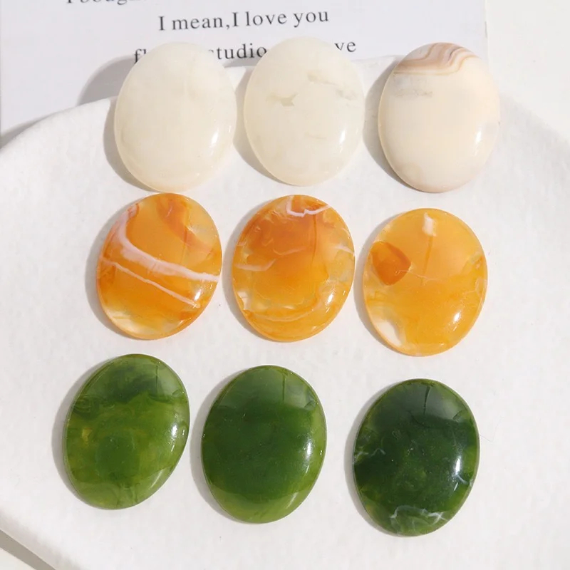 

Новое поступление, 50 шт./лот, цветной принт, геометрия, овалы, смоляные бусины-кабошоны, ювелирные изделия своими руками, аксессуары для волос, одежда