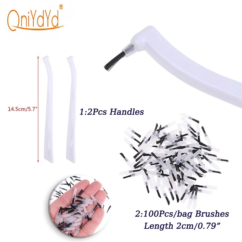 1 Set Dental Disposable Micro Applicator Dental Brush for Dental Clinic Supplies, Brush Head/Brush Handle