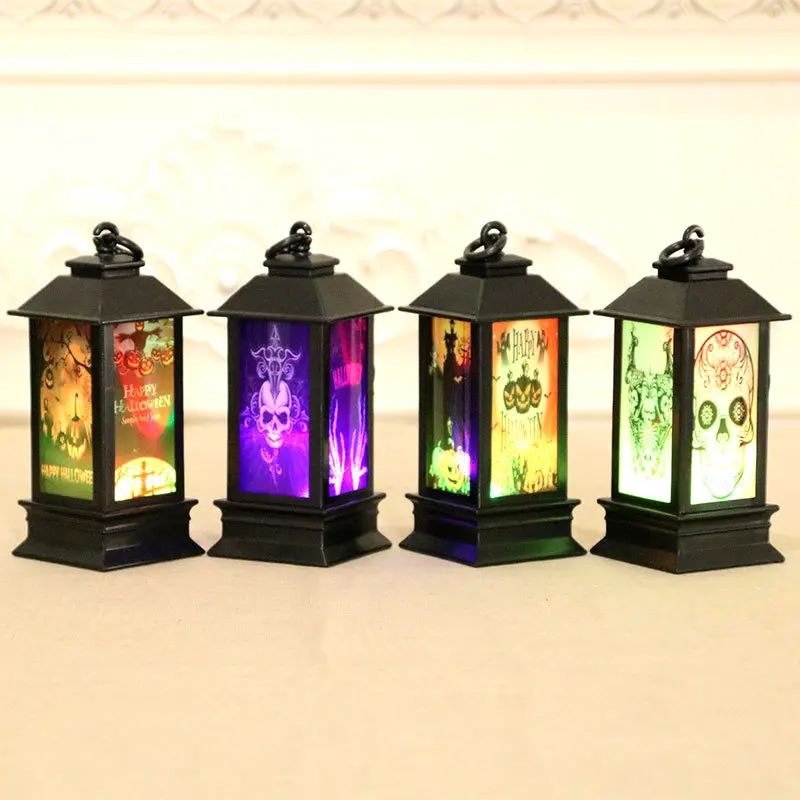 Halloween Portable LED Lanterns Witch Castle Ghost Pumpkin Decor for Parties Events Lighthouse-Inspired Atmosphere Perfect Gift