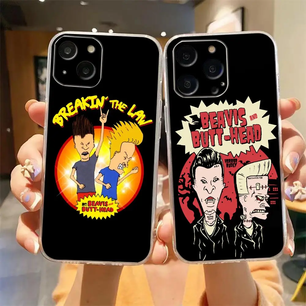 Clear Phone Case For iPhone Apple 14 12 13 Mini 11 Pro SE 8 7 6 6S Plus X XR XS Max SE Case Funda Cartoon Beavis And Butthead