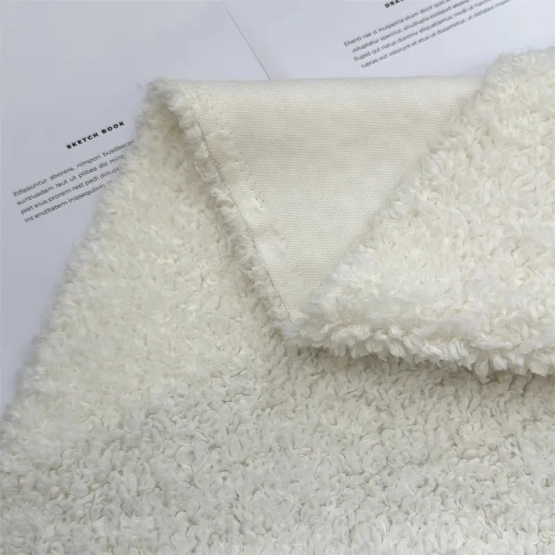 

Pure White Thickened Wool Fabric Pet Clothes Coats Outerwear Fabrics Counter Tablecloths Carpets Bags Cloth for Diy Sewing