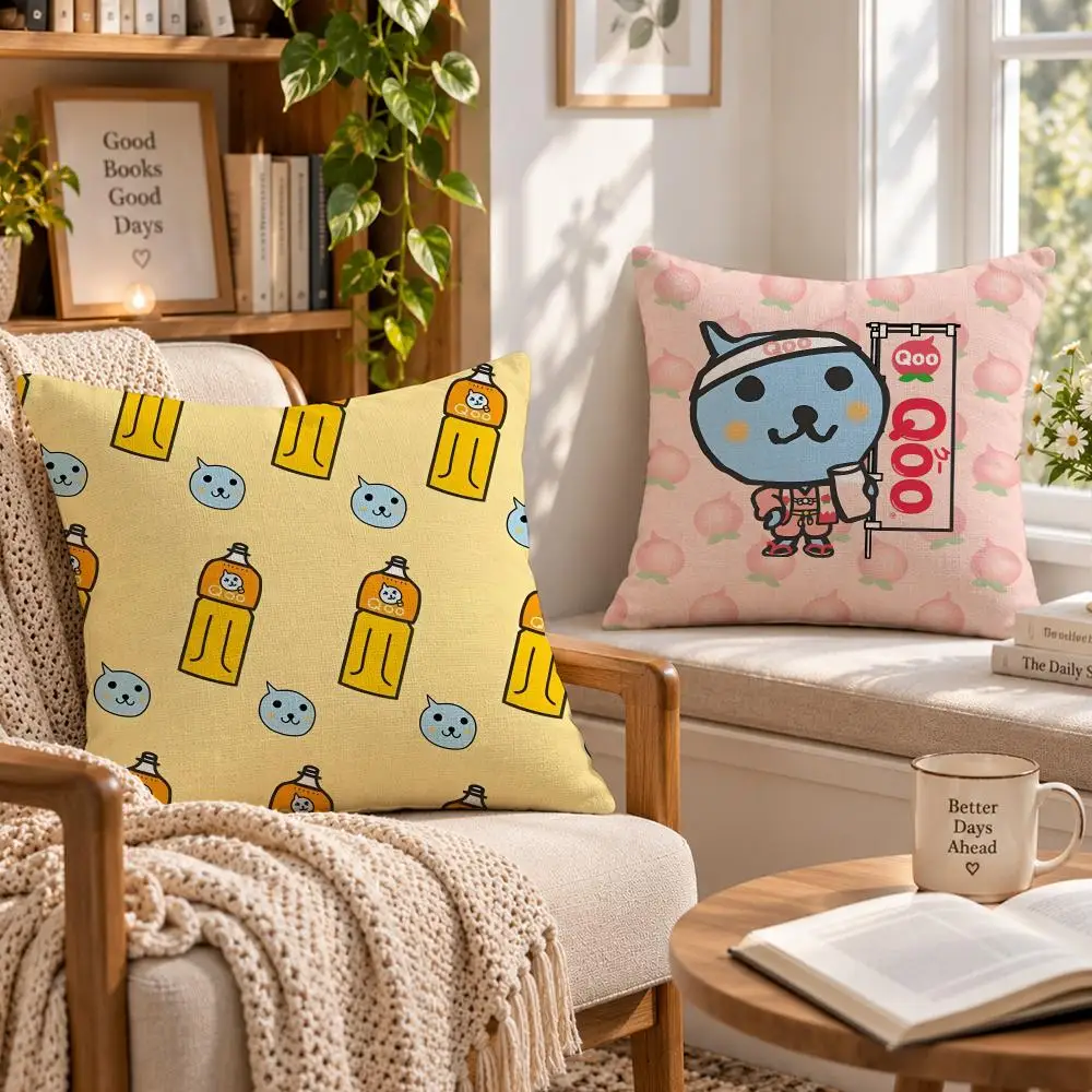 Drink Cute Q-Qoo Cushion Cover Soft Short Cover Washable Sofa Bed Dorm Garden Home Office Chair Decor