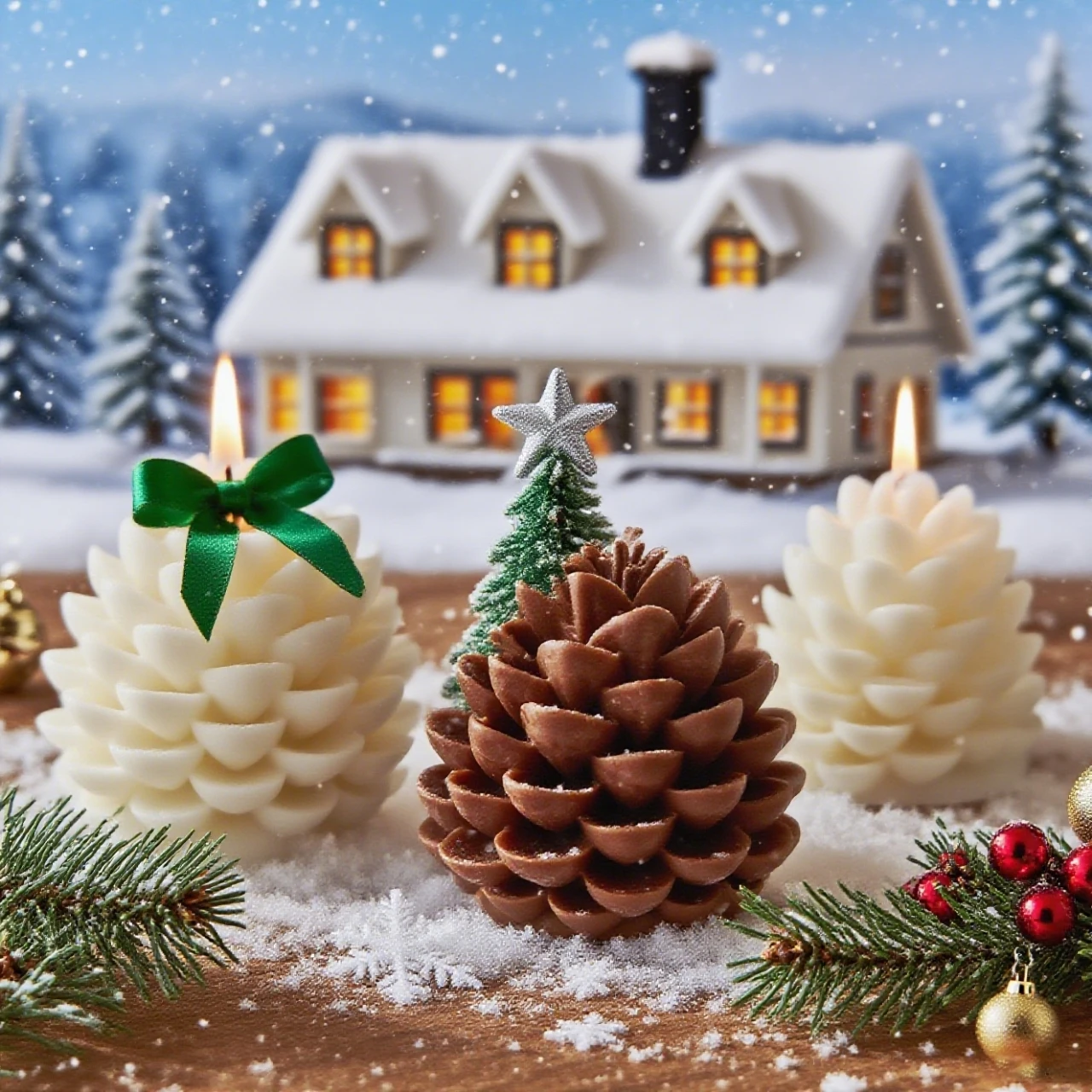 

Christmas 3D Pinecone Silicone Mold DIY Candles Scented Stone Resin Gypsum Decoration Handmade Festival Handicrafts Mold