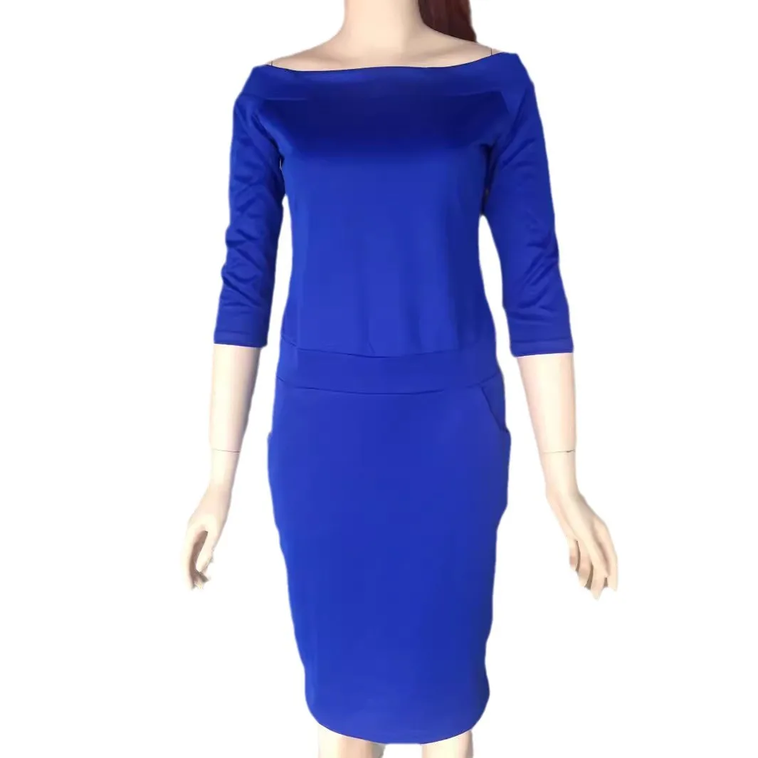 2025 nieuwe dameskleding sexy jurk kraag met één woord Europese en Amerikaanse nauwsluitende jurk met lange mouwen