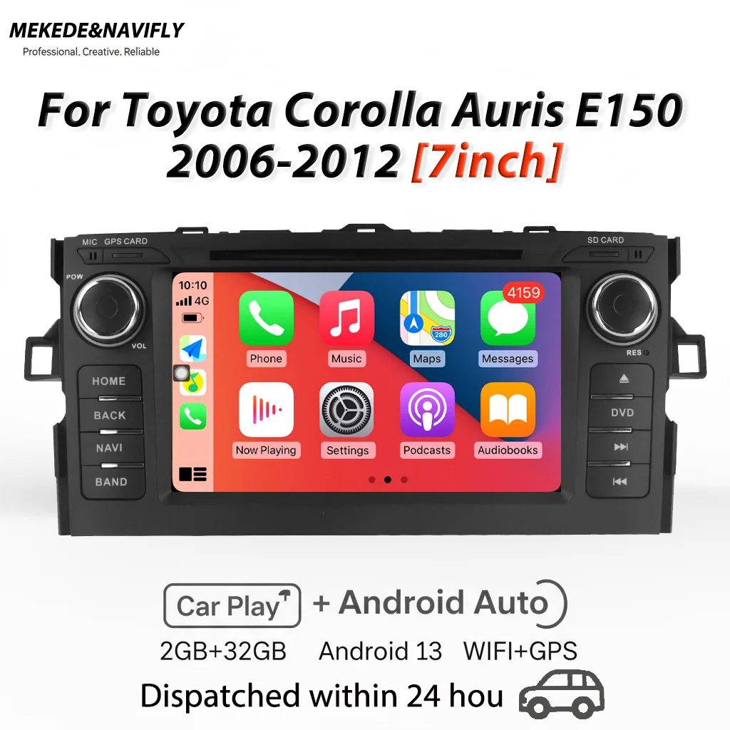 

MEKEDE For Toyota Auris Corolla 2006-2012 Car Radio GPS CarPlay android Auto Central Multimedia Players intelligent Car systems