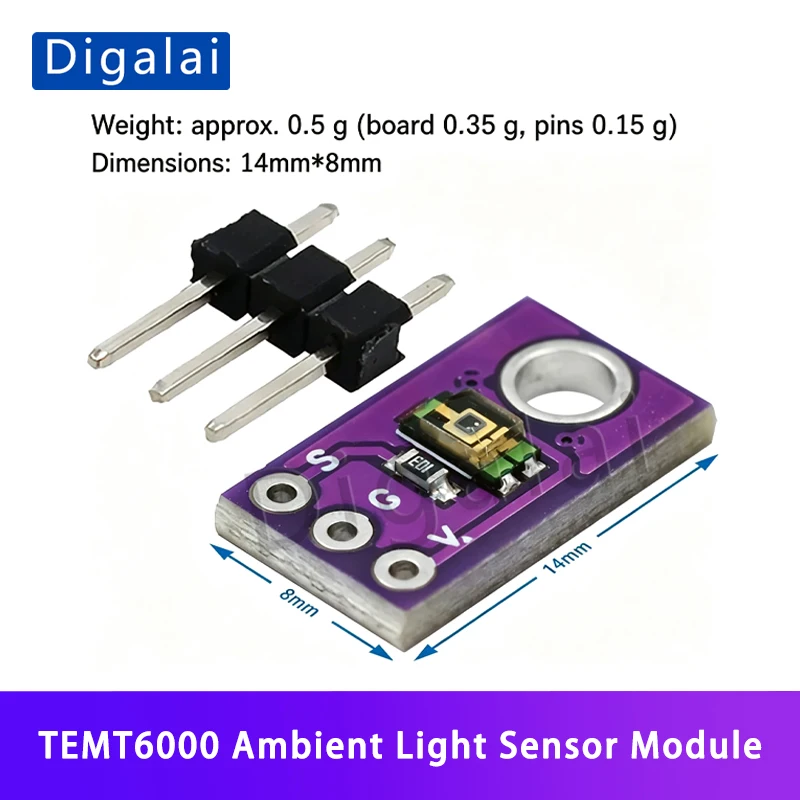 TEMT6000 Ambient Light Sensor Analog Light Intensity Detection Module Visible Light Sensor For Arduino