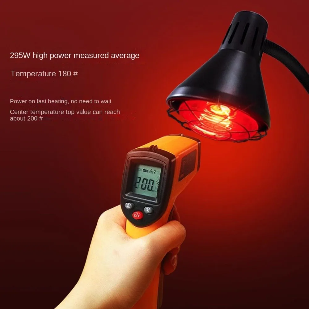 300W infrared ray bulb Heat Lamp Temperature Adjustable Red Light Lamp Therapy Timer Infrared Light for Relief pain, Wound Heali