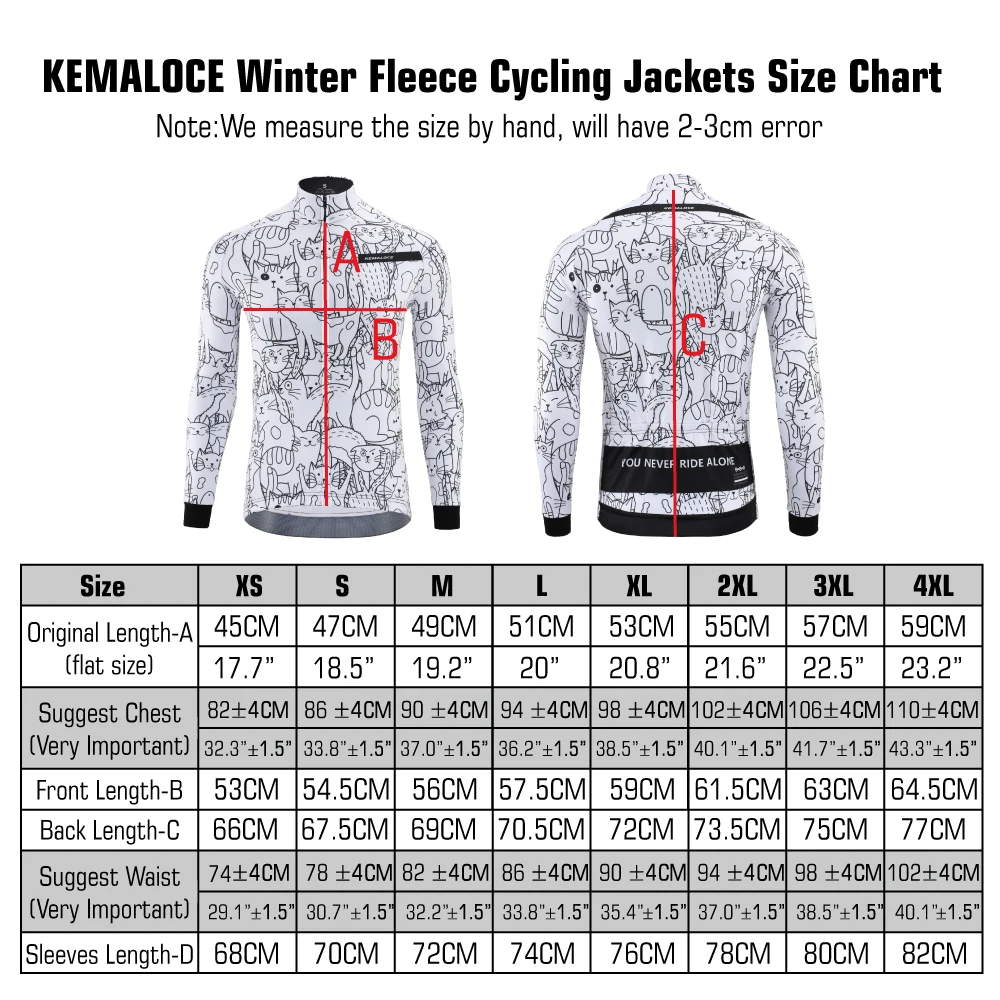 KEMALOCE Cycling Jackets Autumn Winter Thermal Men Cycling Jersey Men Long Sleeves White&Black&Blue&Grey Wool Road Bike Jackets