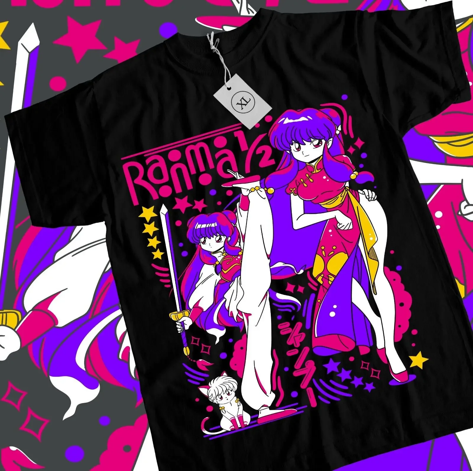 Shampoo Rumiko T-shirt Takahashi Ranma 1/2 Girl Kawaii Funny Anime Tee All Size
