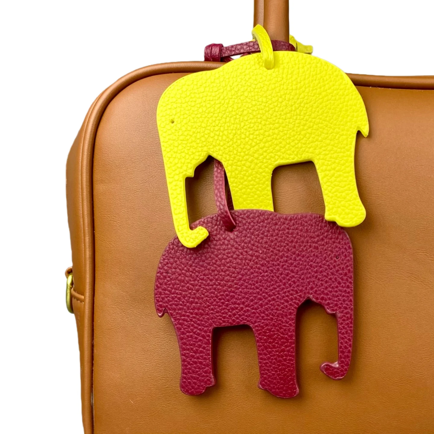 حقيبة جلدية على شكل فيل ملون - 12 لونًا نابضًا بالحياة، نمط مختلط ومطابقة، سلسلة مفاتيح جلدية متينة وسميكة - جلد PU