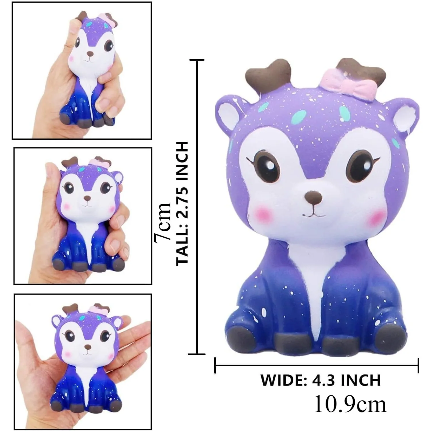 Slow Rising Squishy Toys Galaxy Starry Packs Scented Squishy Squeeze Toy Stress Reliever Gift (Tooth + Panda + Unicorn + Deer)