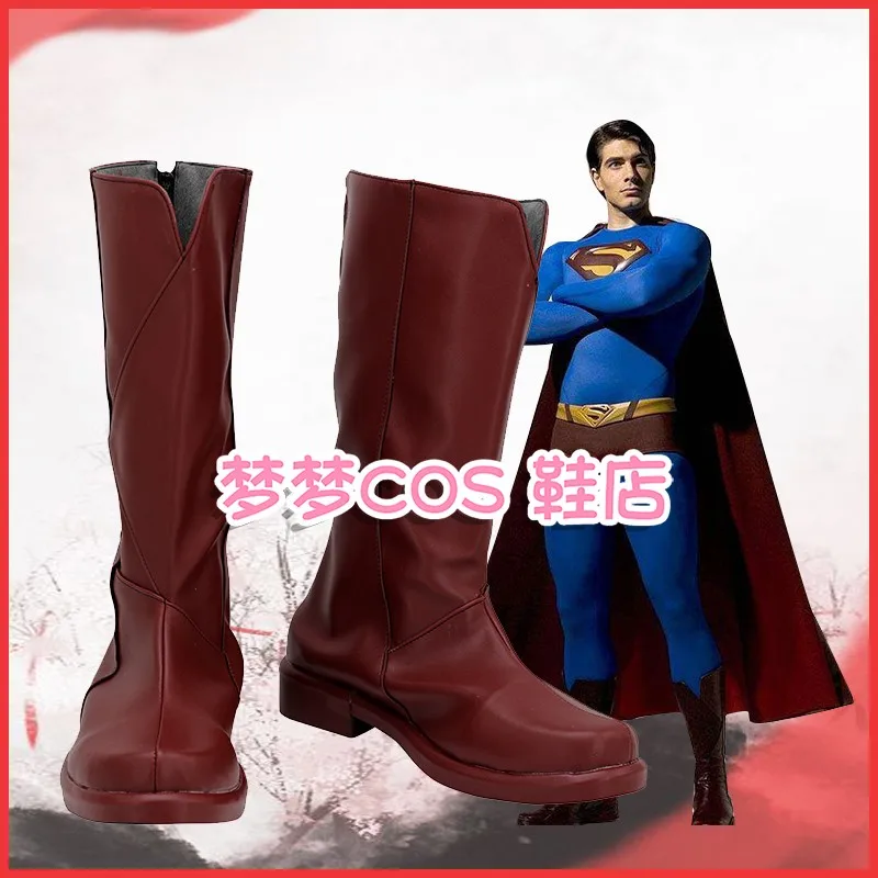 

Clark Kent Обувь для косплея Мужские ботинки супергероев Хэллоуин Аниме Красные сапоги