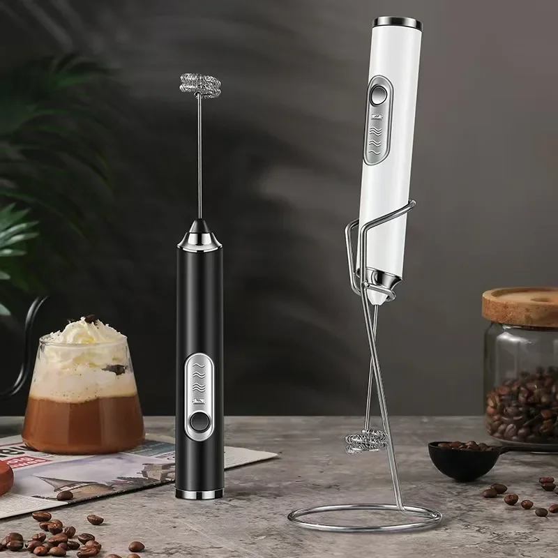 

Kitchen Powerful Milk Frother Handheld Foam Maker for Lattes - Whisk Drink Mixer for Coffee Electric Rechargeable Egg Beater