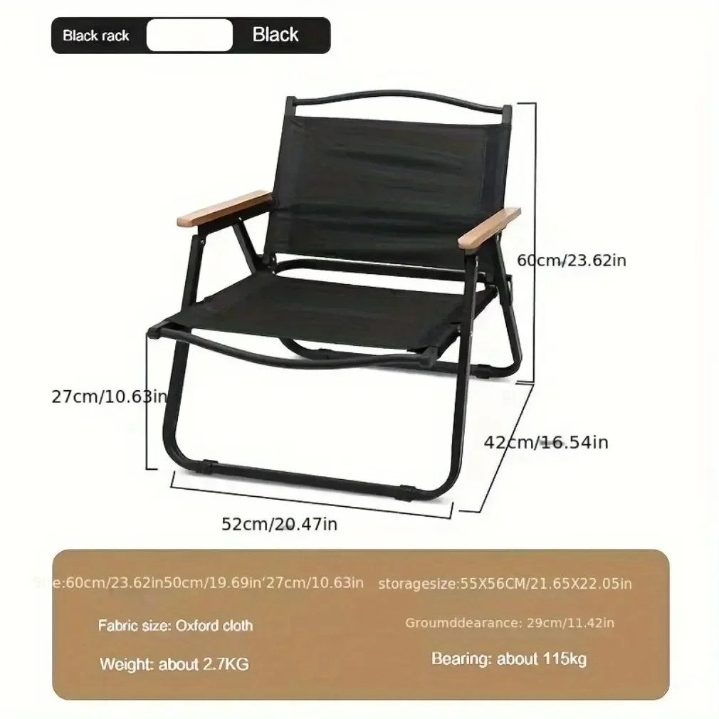 Portable Outdoor Folding Chair Camping Chair Beach Stool Self Driving Travel Leisure Picnic Back Wild Fishing Chair Patio