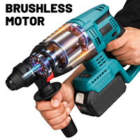 Brushless 26MM Electric Hammer Drill Multifunctional Rotary Cordless Rechargeable Power Tools For Makita 18V Battery